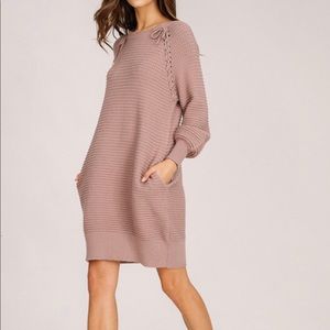 Long Sleeve Sweater Dress With Pockets